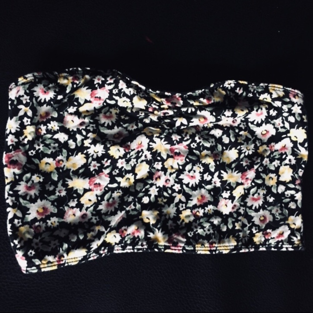 PACSUN Black floral bandeau